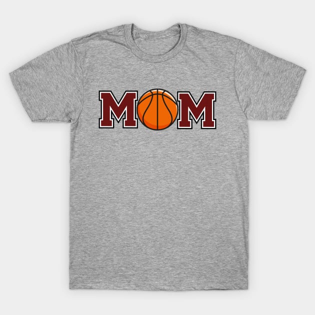 Basketball Mom Maroon T-Shirt by capesandrollerskates 